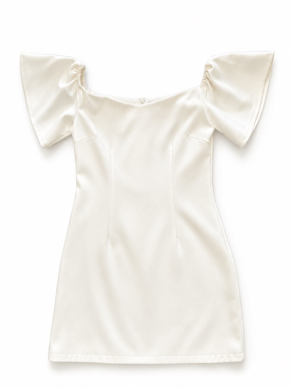 Off-Shoulder Mini Dress in Ivory